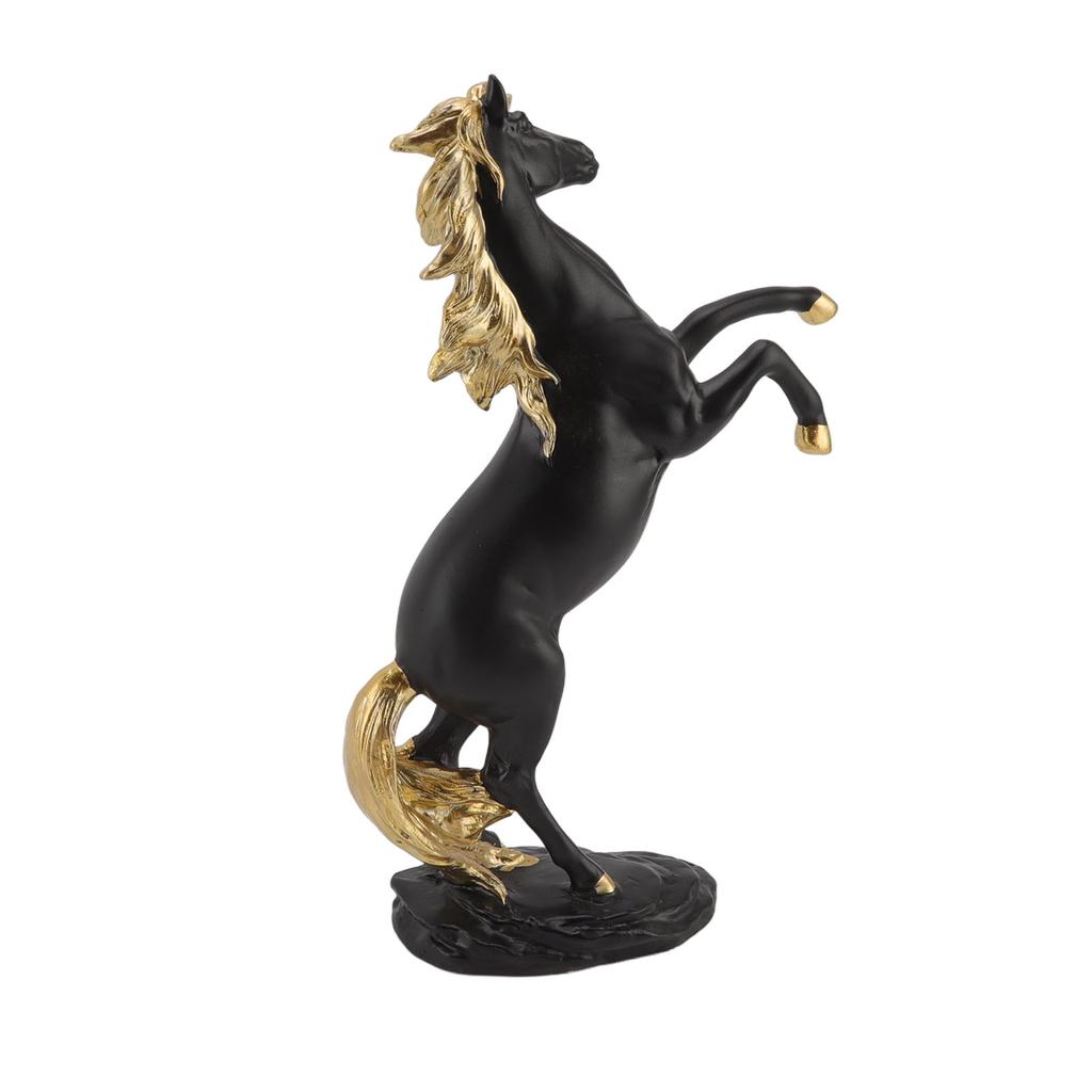 Horse Sculpture Ornament Decorative Auspicious Wealth Craft Resin Standing Horse Statue for Cabinet