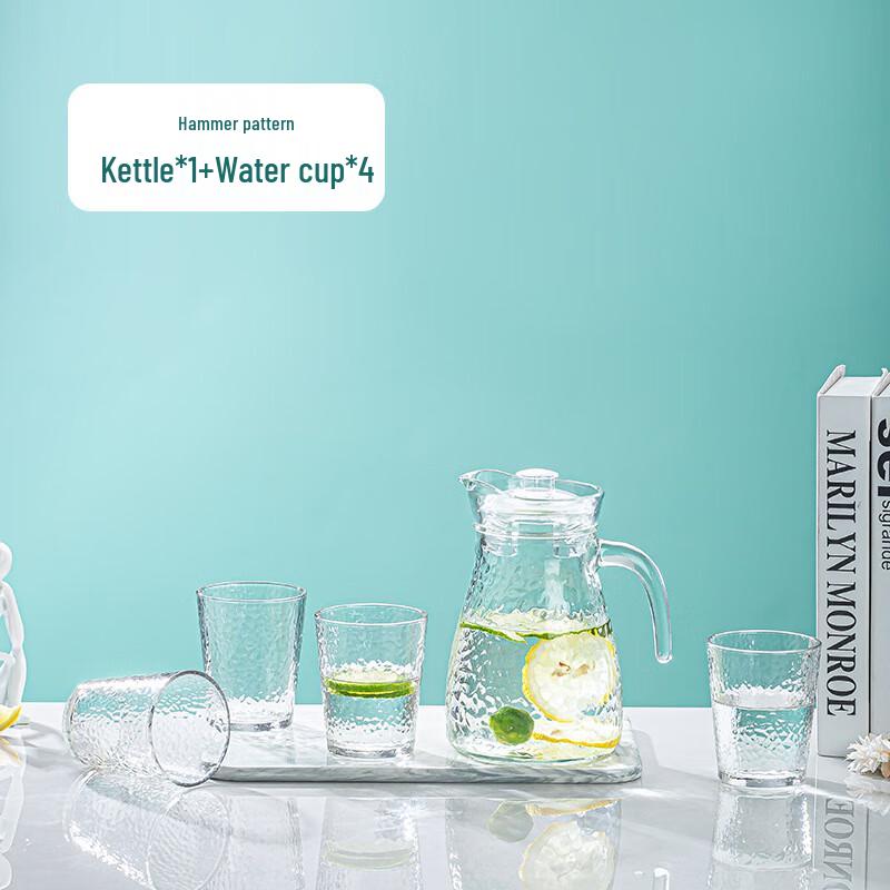Tinle Lead-Free Glass Cold Water Pitcher Set