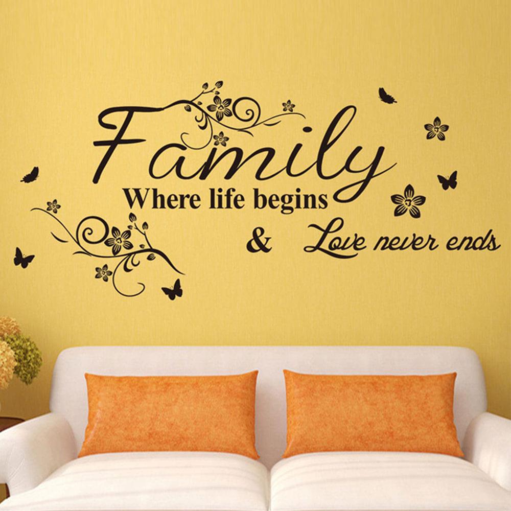 Sloganuri în engleză pentru Dormitor, Living, Hol de intrare, Fundal de perete pentru casă, Înfrumusețare și Decorațiune, Autocolante de perete