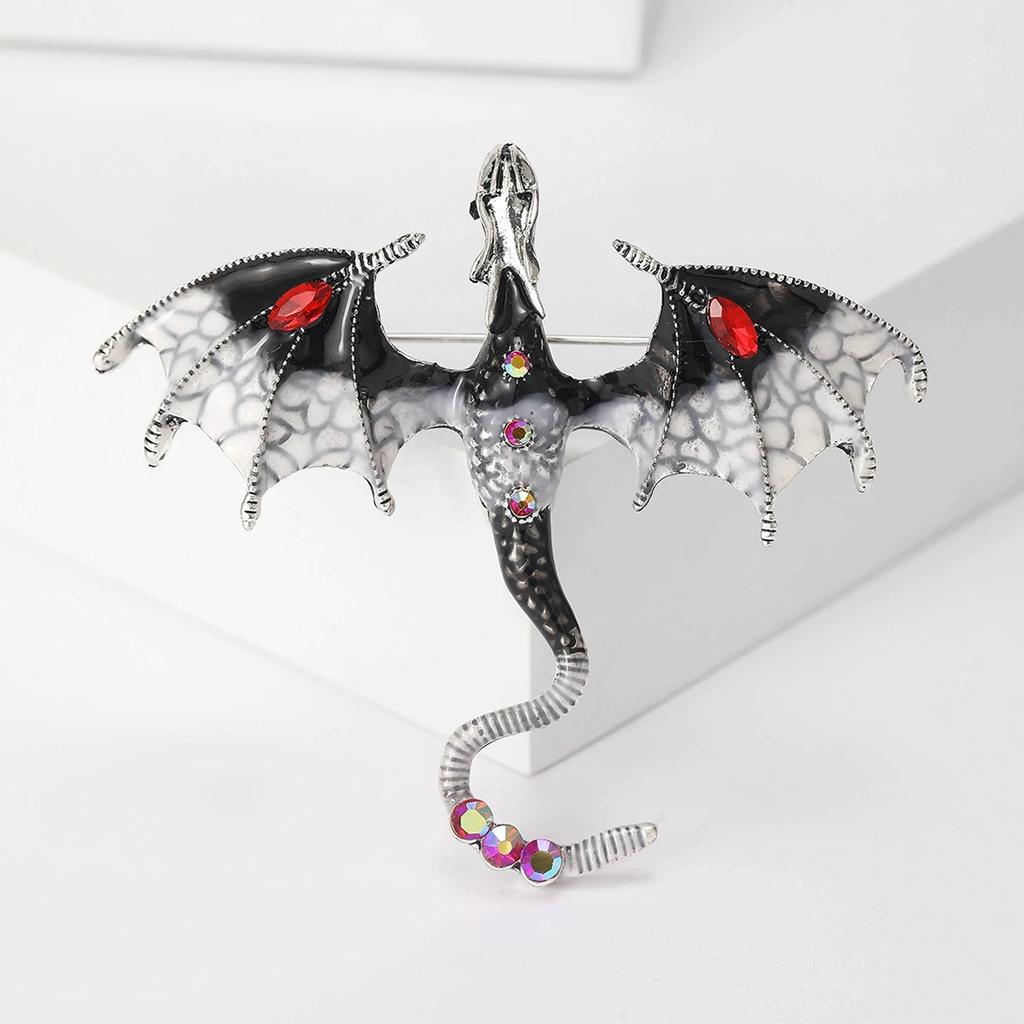 Enamel Flying Dragon Brooches for Men Dragons Pins 8-color Available Office Party Friend Gifts Accessories