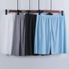 2 Pcs/Set Men Summer Pajamas Comfortable Short Sleeve Round Neck Solid Color Loose Sportswear Thin Plus Size Men Top Shorts Set Male Clothes