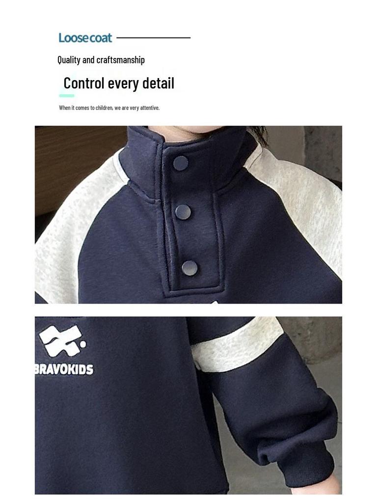 Jungen 2025 Herbst Polo Sweatshirt & Lässige Sweatpants Set