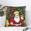 Pillow Cover SSimpsons Christmas Holiday Family Scene Retro Trendy Pillow Case For Sofa Home Decoration Pillowcases