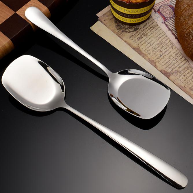 Mingrui 304 Stainless Steel Thickened Long-Handle Serving Spoon for Hotels and Restaurants