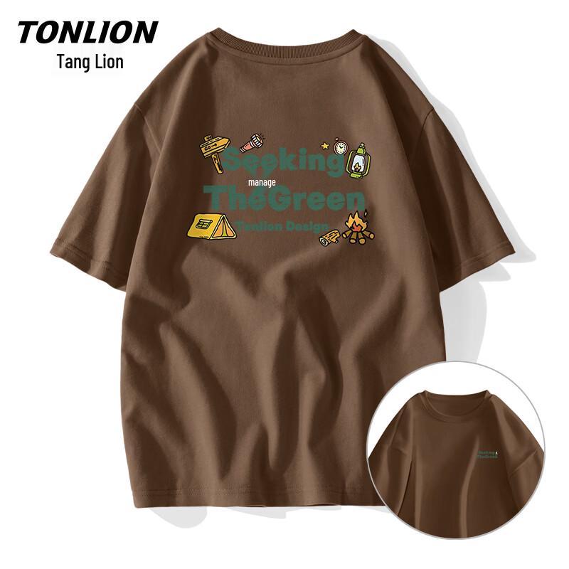TonLion Men s Short Sleeve Pure Cotton T-Shirt 3XL