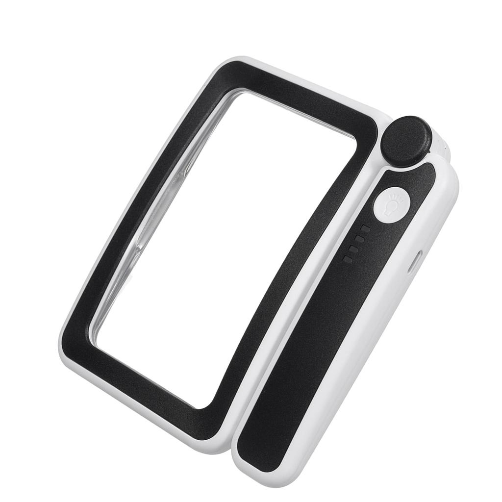 Handheld Magnifier 4X Magnifying Glass for Reading Full Book Page Newspaper Rectangular Magnifying Glass with Bright