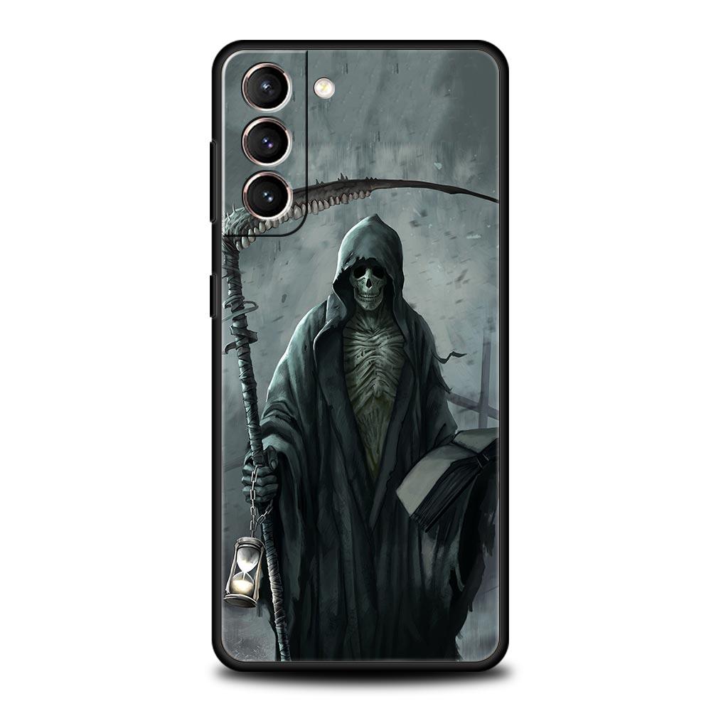Skull Skeleton Grim Reaper Fashion Phone Case For Samsung Galaxy S24 S23 S22 S20 Ultra S21 FE 5G S10 S9 Plus S10E Silicone Cover