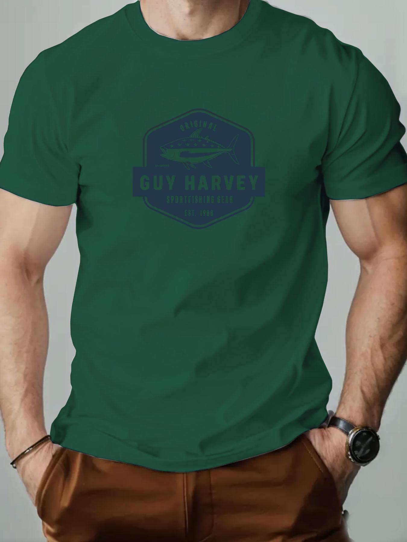 

Mens Cotton TShirt Guy Harvey Sea Fish Summer Round Neck Short Sleeve Graphic Breathable Fashion Casual TShirt 3XL