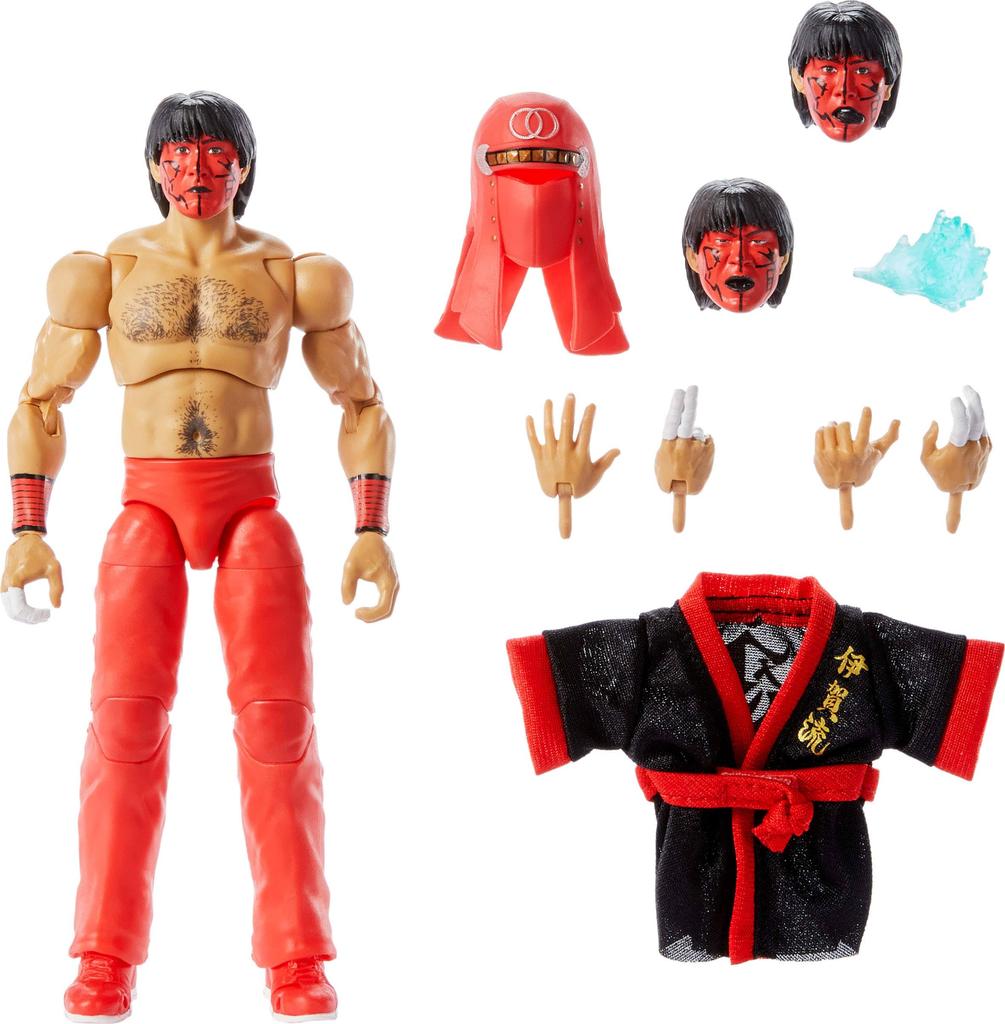 Mattel WWE Ultimate Edition Action Figure & Accessories 6-inch Great Muta Collector Set with Interchangeable Head & Hands and 30 Articulation Points