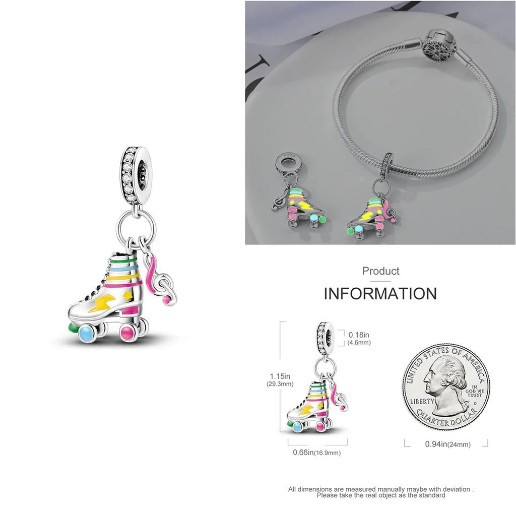 Colorful Copper Blue Glow-In-The-Dark Murano Princess Glass Beads Fits Original Bracelet Jewelry Set Accessories