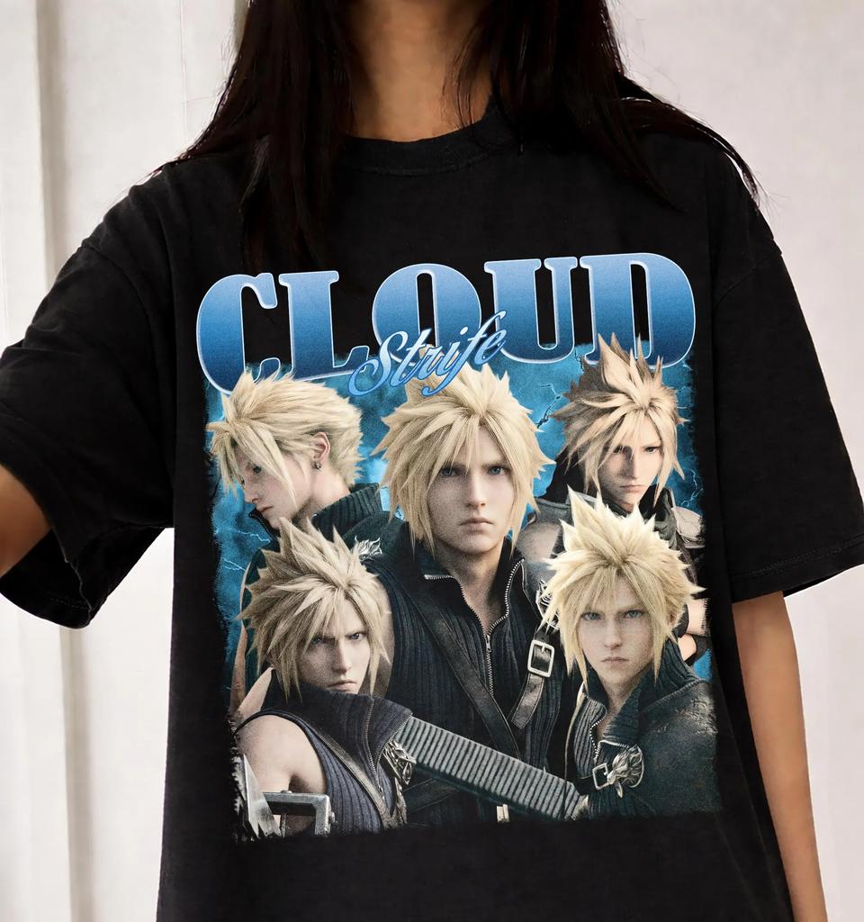 Retro Final Fantasy VII Rebirth Tshirt Cloud Streif Tshirt retro gamer couple streetwear shirt harajuku graphic t shirts top