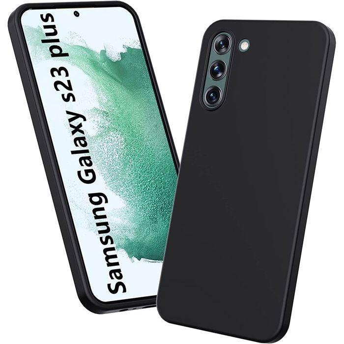 Protective Case - BOOLING - for Samsung Galaxy S23 Plus - Slim Silicone - Black - 2 Tempered Glass