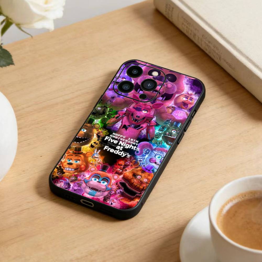 Five Nights at Freddy's  Phone Case For iPhone 17 16 15 14 13 12 Max Plus Silicone Black Cover