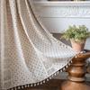 Imanqi Yun Kaffe-Beige Amerikansk Stil Kjøkkengardiner – Trykte, Lappeteppe, Semi-Mørkleggende med Dusker