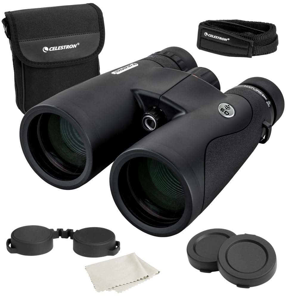 

Celestron Nature DX ED 12x50 Features ED lenses to minimize chromatic aberration 12x 50mm objective lens phase nitrogen gas model number Binoculars чорний
