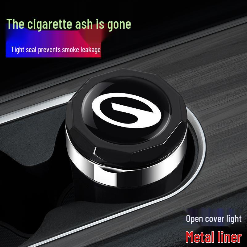 High Flame Retardant Car Ashtray with Lid & Light for 2025 GAC GS8/M8 Interior Modification
