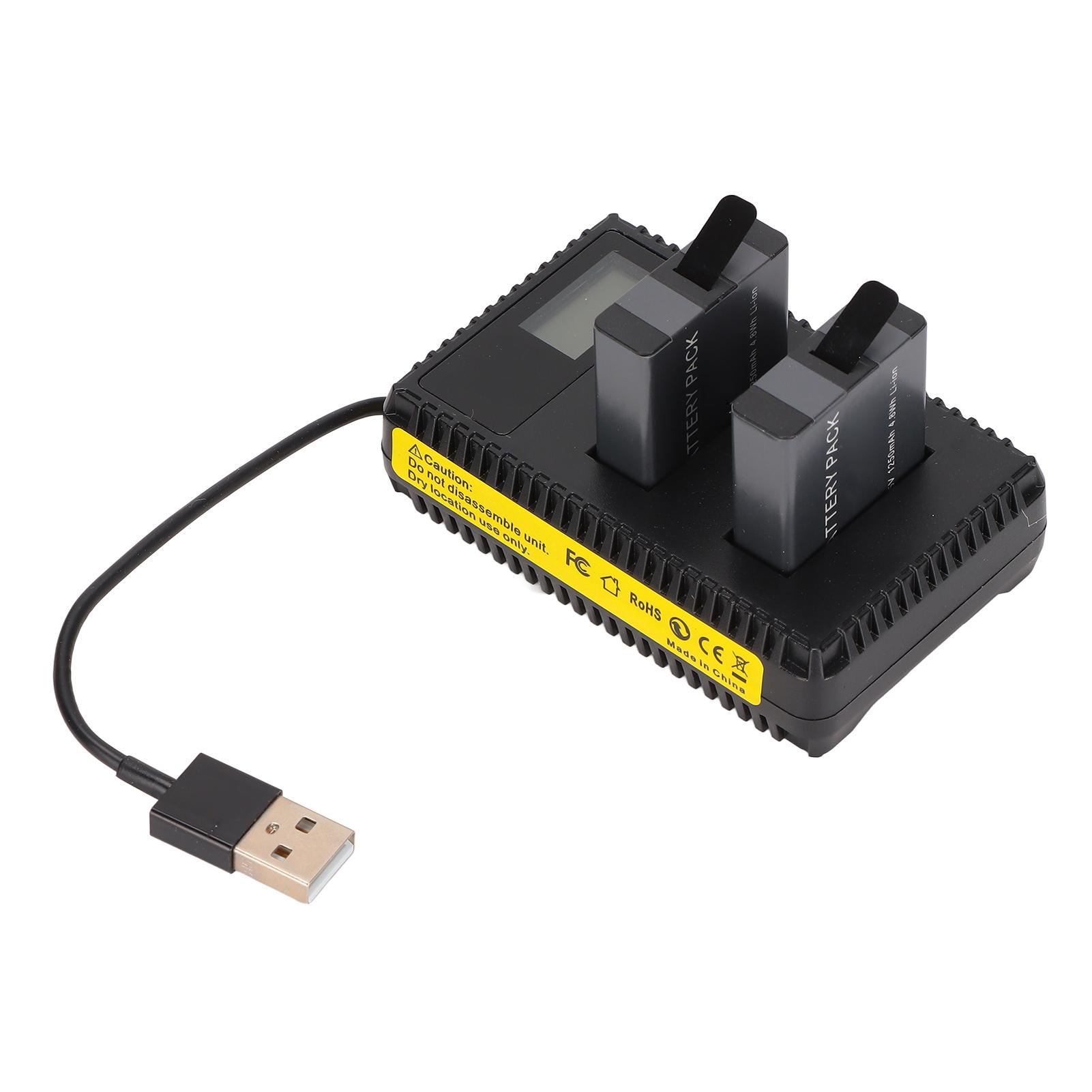 

Двойное зарядное устройство для камеры, 2 аккумулятора по 1250 мАч и ЖК-дисплей, USB-двойное зарядное устройство для AHDBT501601701