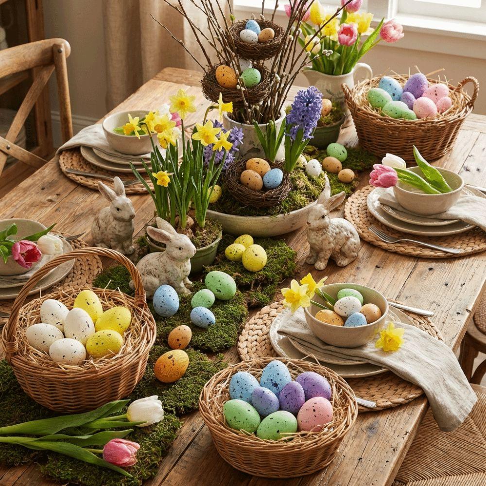 200Pcs DIY Painting Craft Foam Easter Eggs Basket Stuff Easter Hanging Egg Birthday Carnival