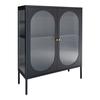 Vitrina baja - EBUY24 - Adelaide - 2 puertas de cristal - Negro - Acero 35x90x110 cm