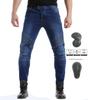 VOLERO Men's Slim Fit Straight Leg Biker Riding Jeans with Flap
