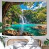 VIKAMA Tropical Forest Waterfall Tapestry Healing Nature Landscape Wall Hanging for Bedroom Living Room Homestay Decor