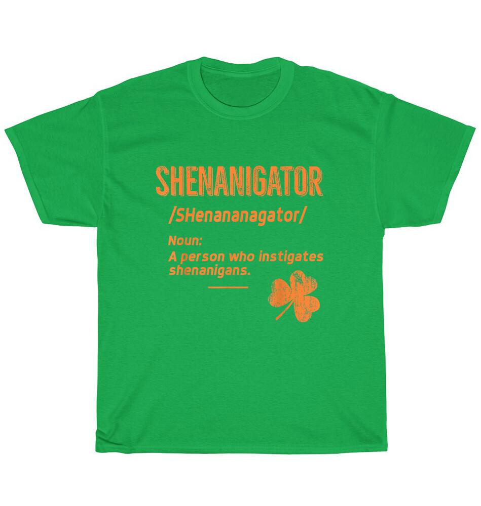 

Shenanigator Definition Shamrock Clover St Patricks Day Irish T-Shirt Unisex NEW L