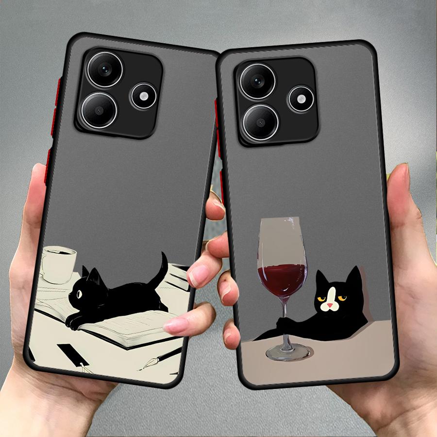 Case for Xiaomi Redmi Note 14 12 14C 13C 9S 13 Pro Plus A4 11 10 Funda Back Phone Cover Cute Cat