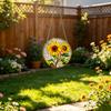 Sunflower Window Decor, Shatterproof Acrylic Glass Style Hanging Ornament with Rainbow Prism Effect, Easy Install Chain Included for Doors Patio,