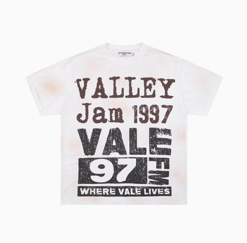 Meichao Vale New Retro Character Print Summer High Street Men and Women Loose Casual Wash Old Short Sleeve T-shirt