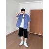 2024 Letter Long Sleeved Shirt Japanese Hong Kong Style Ins Loose Shirt Men'S Summer Trend Versatile Casual Jacket