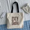 Large Capacity Canvas Bag Shoulder Simple Letter Bag