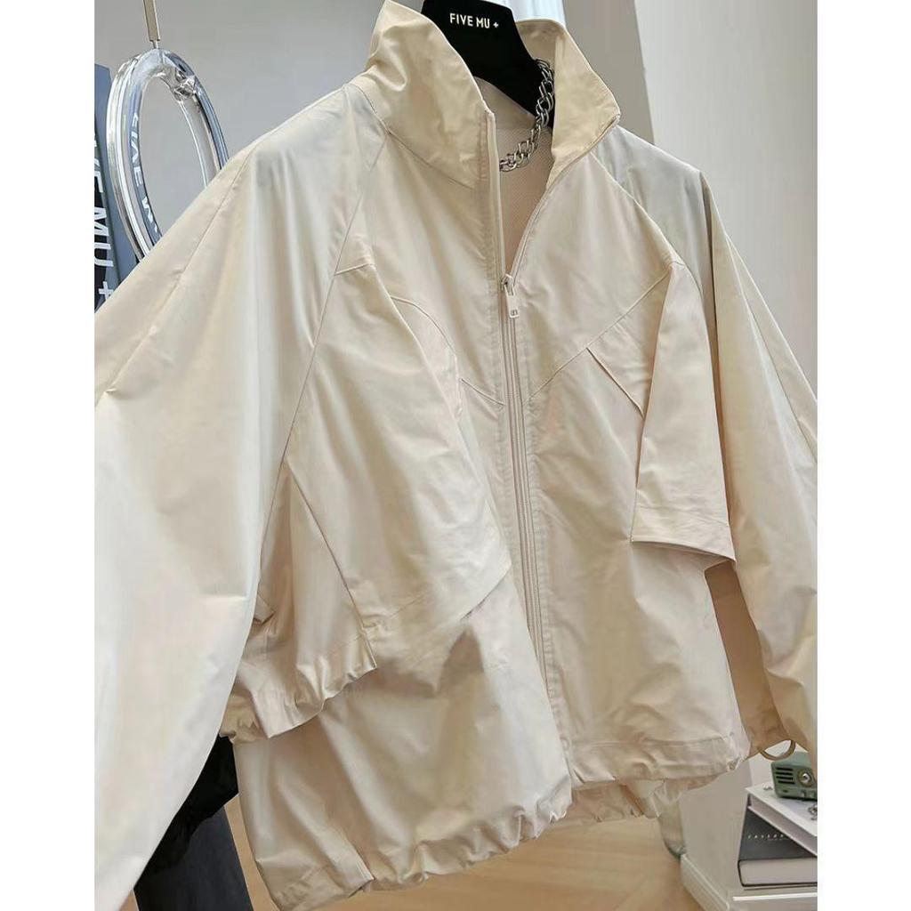 Petite Solid Color Women's Trench Coat - 2025 Spring/Autumn Korean Style Stand Collar Windbreaker