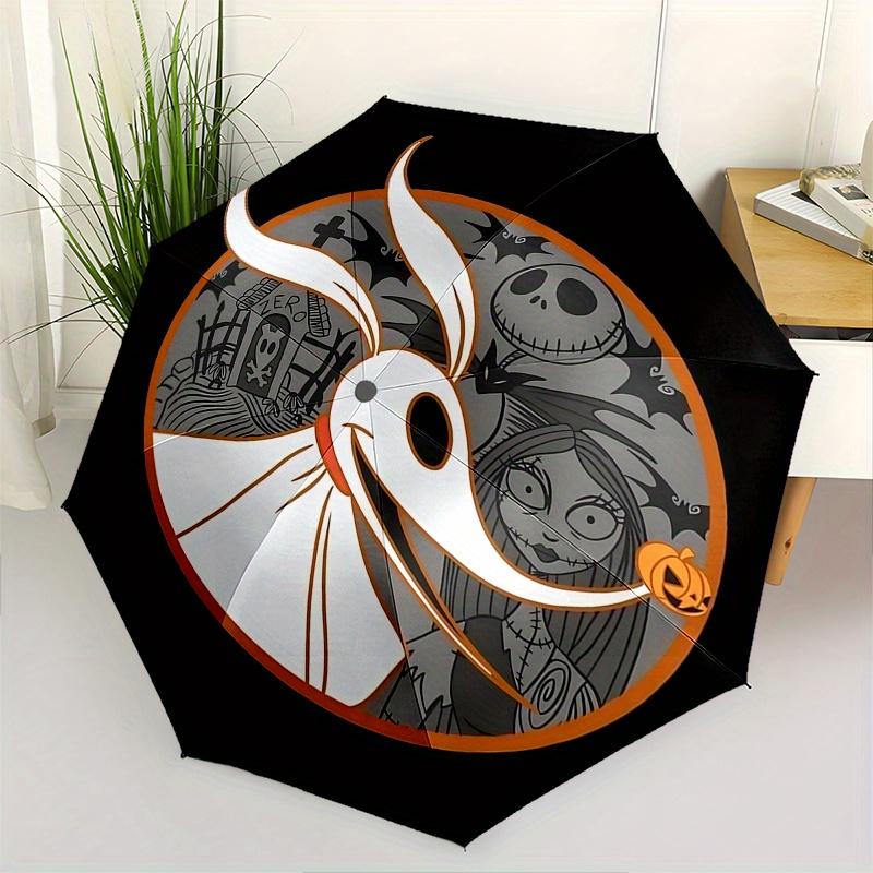 

1 Auto Open Jack Skellington, Sally Themed Colorful 8 rib Portable Umbrella for Men and Women, A Compact Commuting Companion Suitable for Da