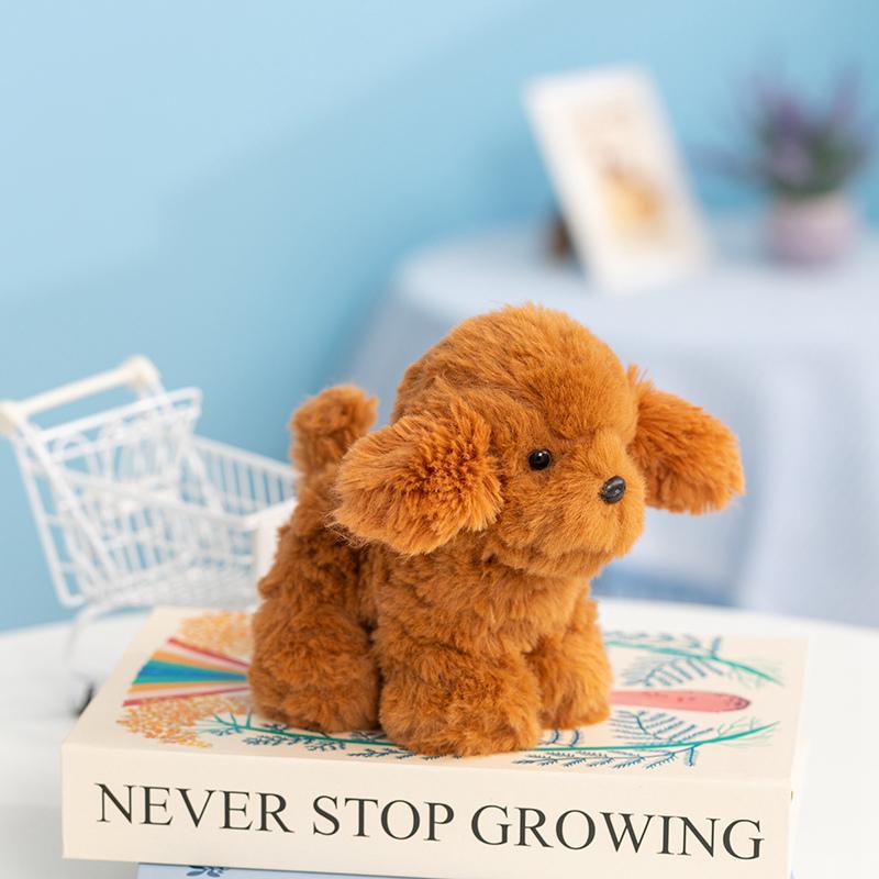 Cuddly Pose Puppy Series Plush Toys Mini Fluffy Schnauzer Poodle Bichon Rottweiler Golden Retriever Doll Lovely Desktop Pets
