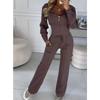 Womens Autumn Winter Hoodie Zipper Jumpsuit With Polyester Spandex For Casual Wear