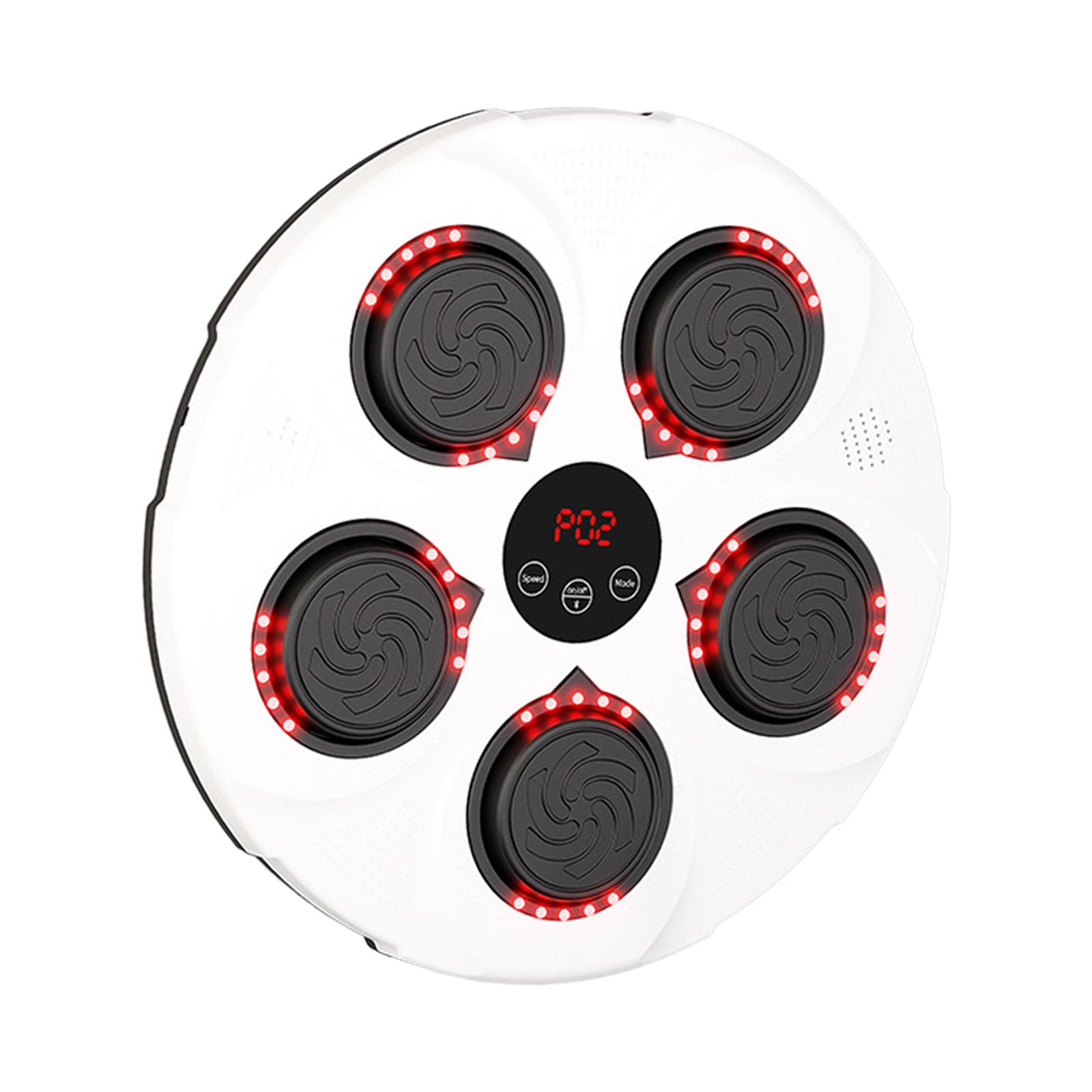 Умный музыкальный тренажер для бокса, боевые искусства, электронный настенный музыкальный тестер силы удара по мишени, улучшает ловкость White Red