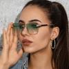 Rimless Square Sunglasses Women Men Luxury Design Retro Fashion Metal Sun Glasses Frameless Eyewear Vintage Summer Street Shades