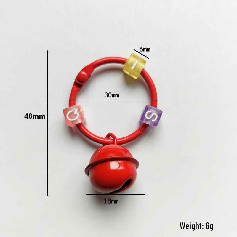 Colorful Bead Bell Pendant Keychain with DIY Accessories for Backpack