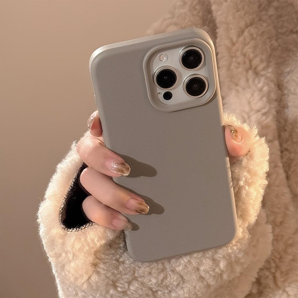 Maillard Solid Color Iphone16pro Max Suitable for 15 Apple 17 Mobile Phone Case 14 High End Simple 13 Anti fall