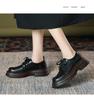 Women's 2024 Spring/Summer Retro Lace-Up Loafers - Thick Sole, Round Toe, Chunky Heel In British Style