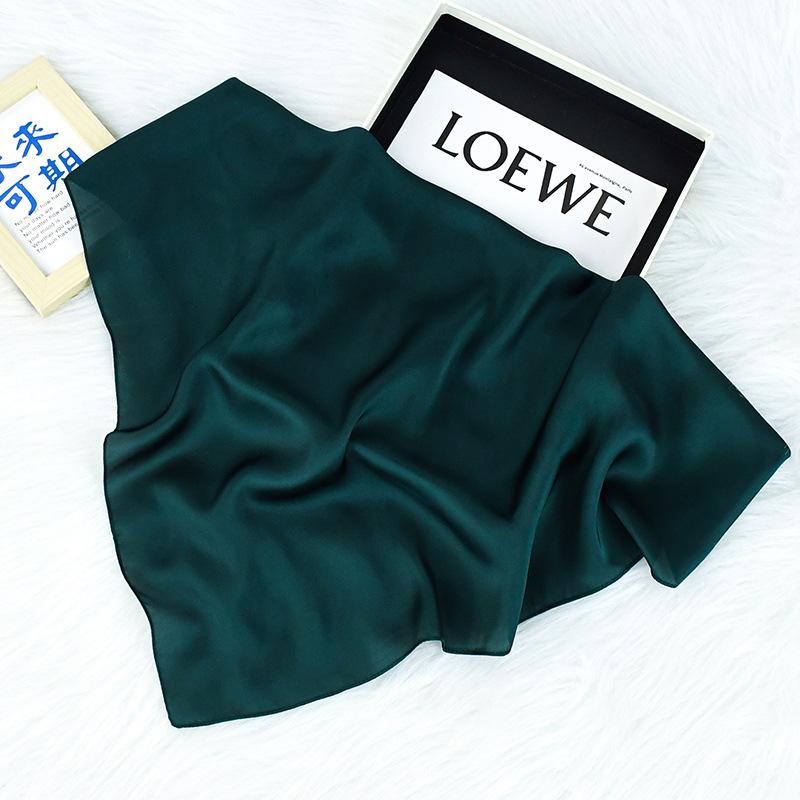 Spring/Autumn Solid Color Silk Scarf: 70cm Stylish & Versatile Women's Neck Accessory