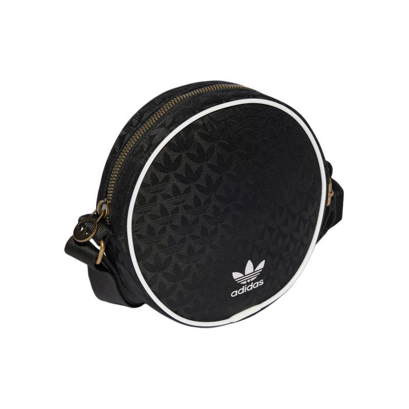 Adidas Recycled Polyester Sports One Shoulder Small Round Bag Unisex Black & White Adidas IT7388