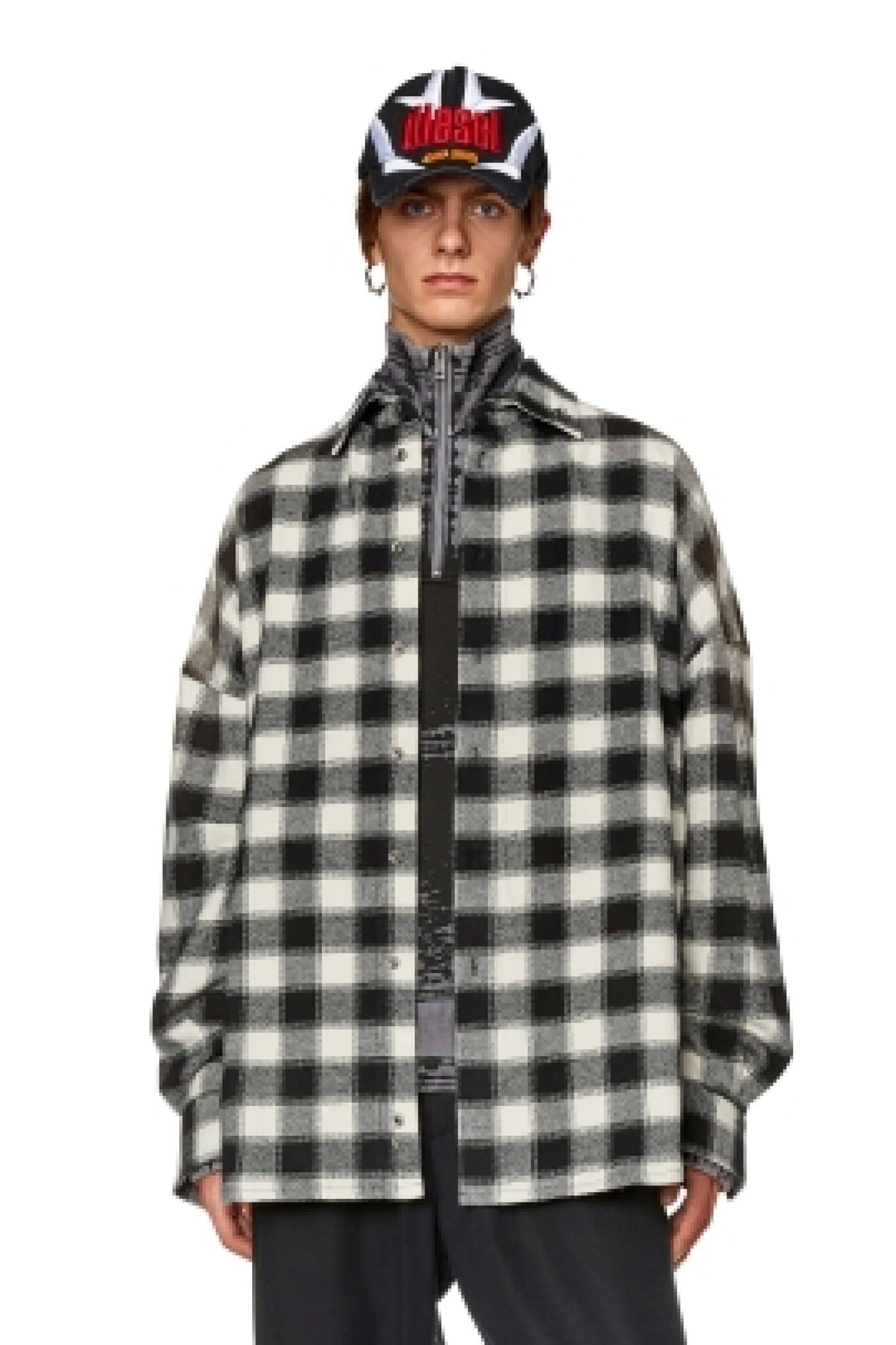 

Diesel Check Shirt A106870TGAX 54 Black 9XX Men s чорний