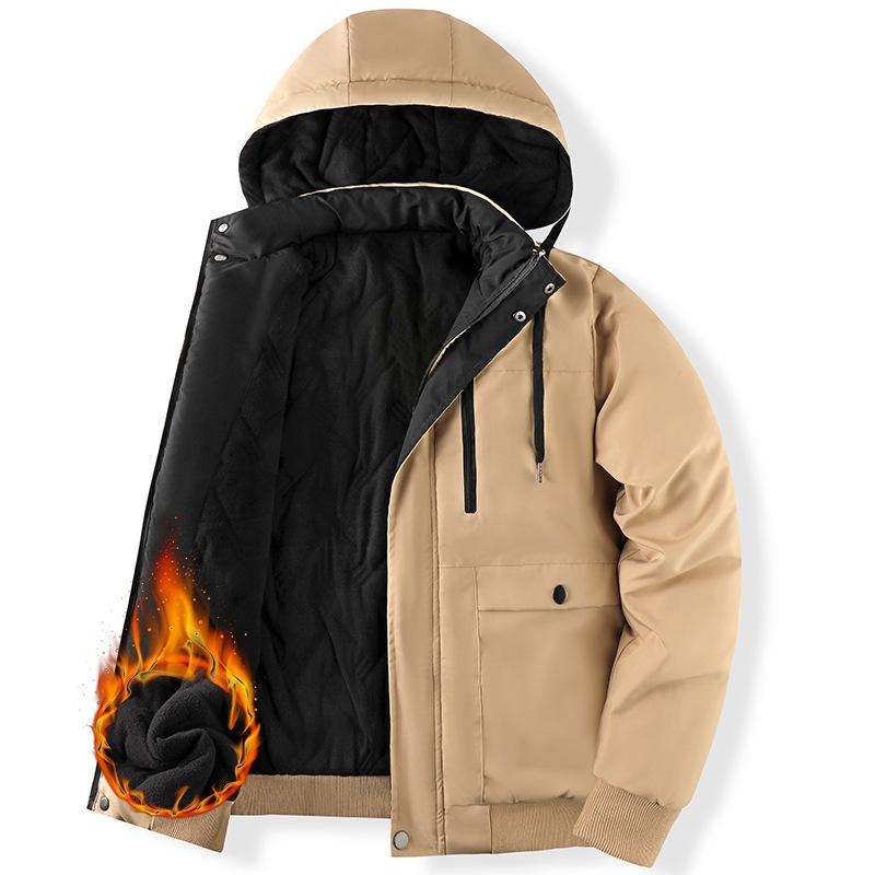 

Large size cotton-padded men s autumn and winter jackets new viral trends short thickened cotton-padded tooling cotton-padded clothes L