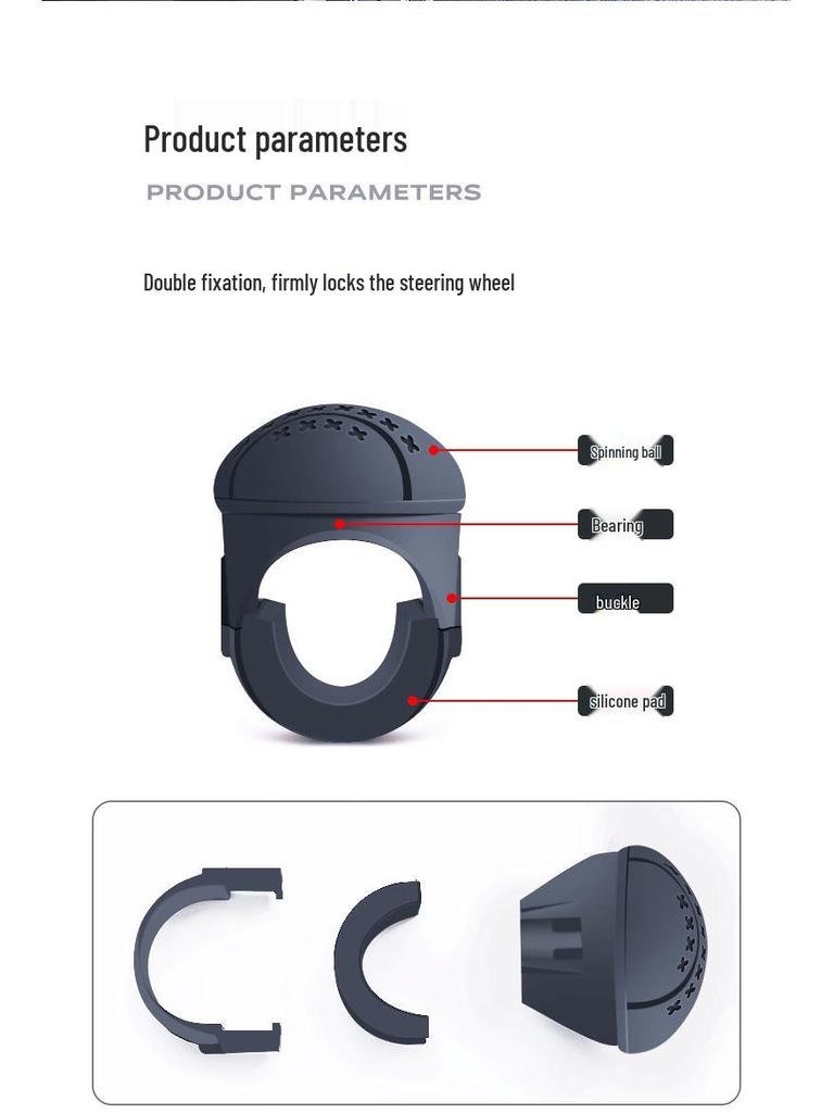 Universal Steering Wheel Assist Knob: Labor-Saving Metal Bearing for Single-Handed Car Control