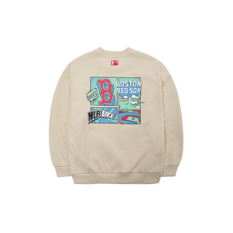 New MLB Sweatshirt Kids' Light Beige 7AMTL0324-43BGL