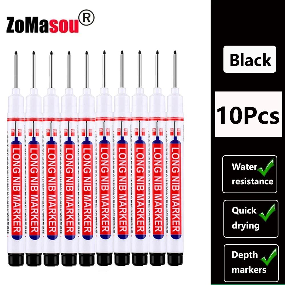 1/8/40/80Pcs Long Head Markers Pen Multi-purpose for Woodworking Tile Decoration Deep Hole Marker Pens Red/Black/Blue/Green Ink