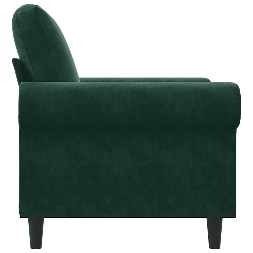 Armchair Dark Green 60 Cm Velvet