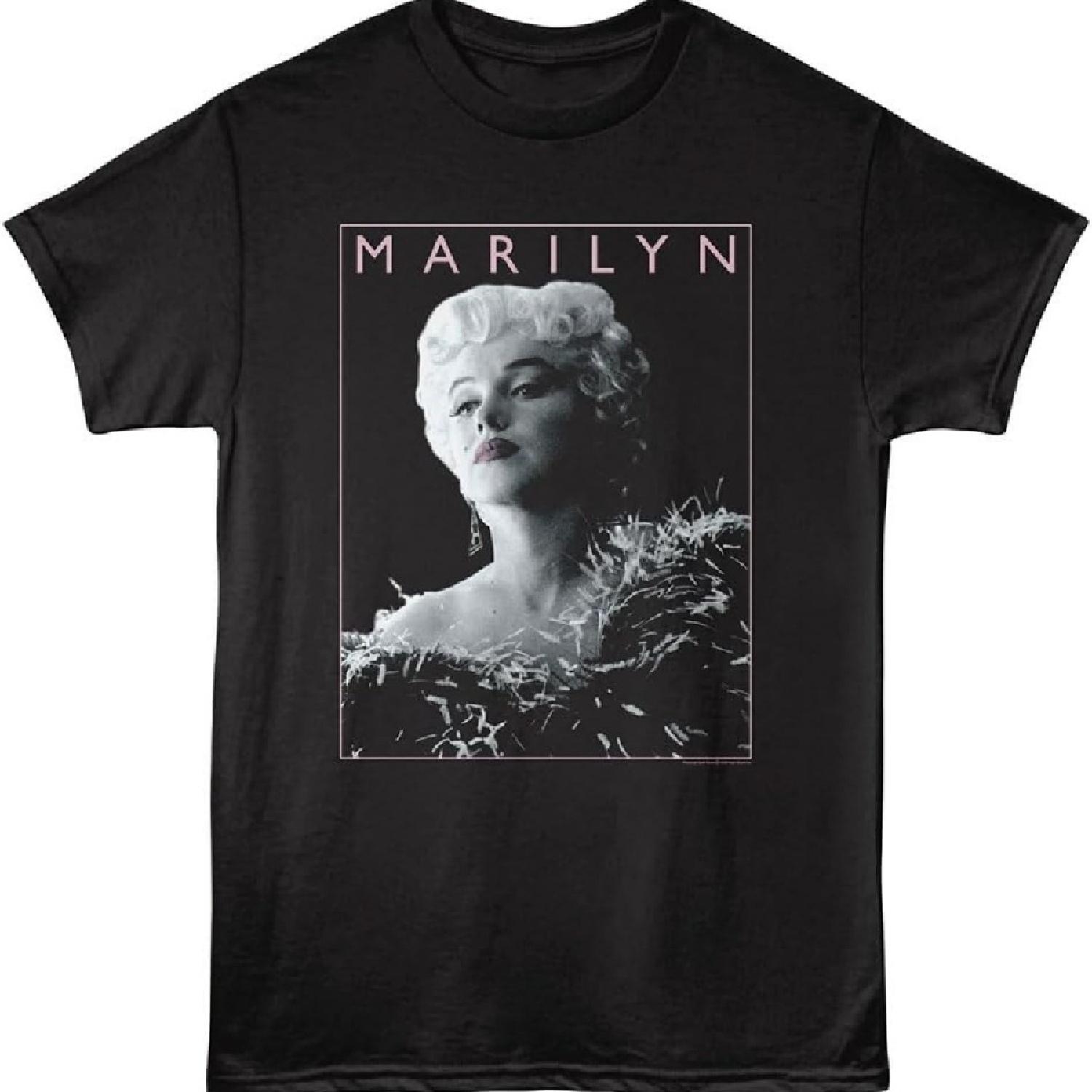 

Marilyn Monroe Feathered Dress Adult Short Sleeve T Shirt Pop Culture Actress Vintage Style Graphic Tees XXXXXL чорний