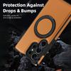 For Samsung Galaxy S25 Ultra Case with Ring Kickstand Magnetic Case PU Leather Back Cover